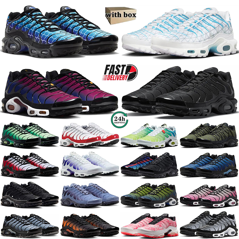 Designer Tn Plus Running Shoes Men Women Luxury Tns Sneakers Trainers Triple White Black Unity Sky Blue Ice Hyper Platform chaussure Outdoor Sports Shoes With Box