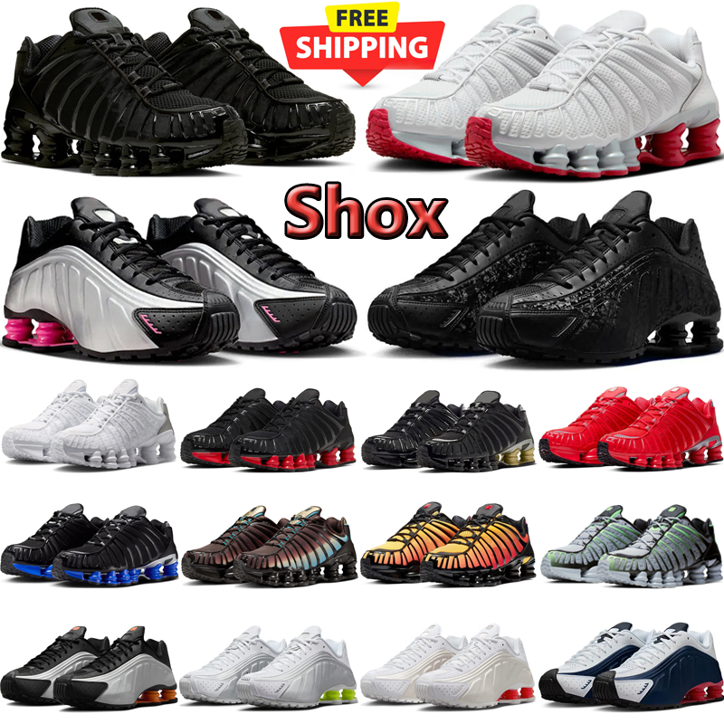 free shipping designer running shoes shoxs TL R4 mens sneakers woman trainers Triple Black Red Whie Metallic Silver Low Tops sport chaussures shoe with box
