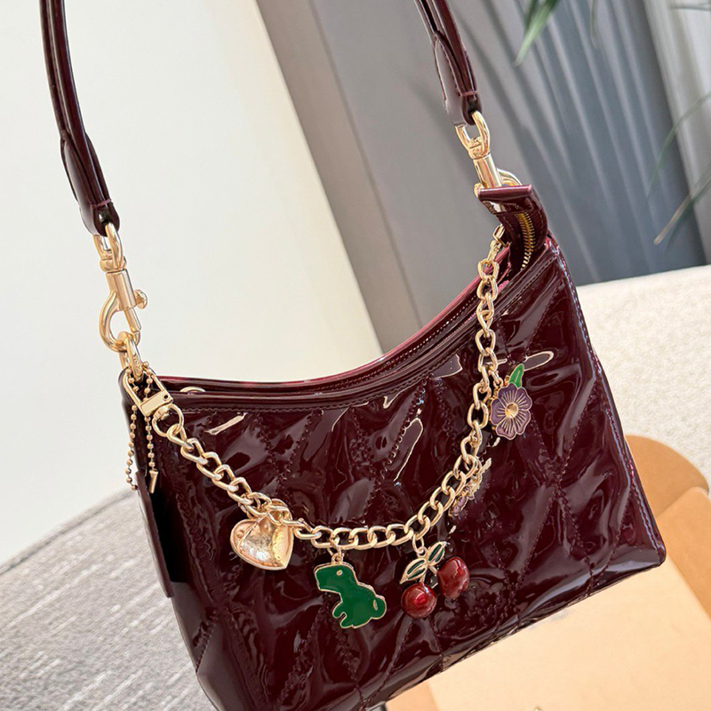 Luxury Designer Hobo Bag Women Bags Cross Body Bag Wallet Leather Red Wine Color Leather Handbag