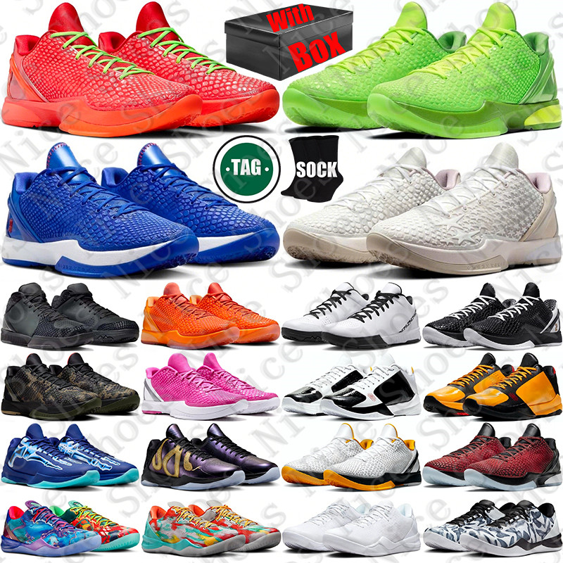 With Box Designer kobeshoes kobes6s 5 6 8 Mamba Grinch protro Basketball Shoes sneakers for 5s 6s Mambacita mens womens 8s trainers Sports runners size 36-46