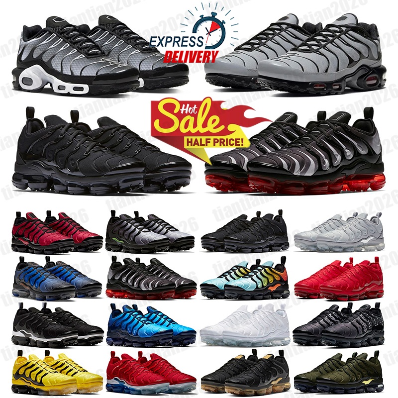 2026 Designer shoes plus TNs Running Shoes Mens Womens Rainbow Lemon Lime USA Wolf Grey Be True Grape Triple Black White Womens stylist Sneakers 40-47