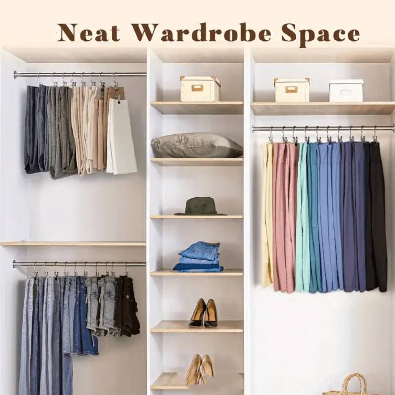 Premium Stainless Steel Clothes Pegs with Hooks - Space-Saving Laundry Hangers for Pants, Towels & Closet Organization - view 5