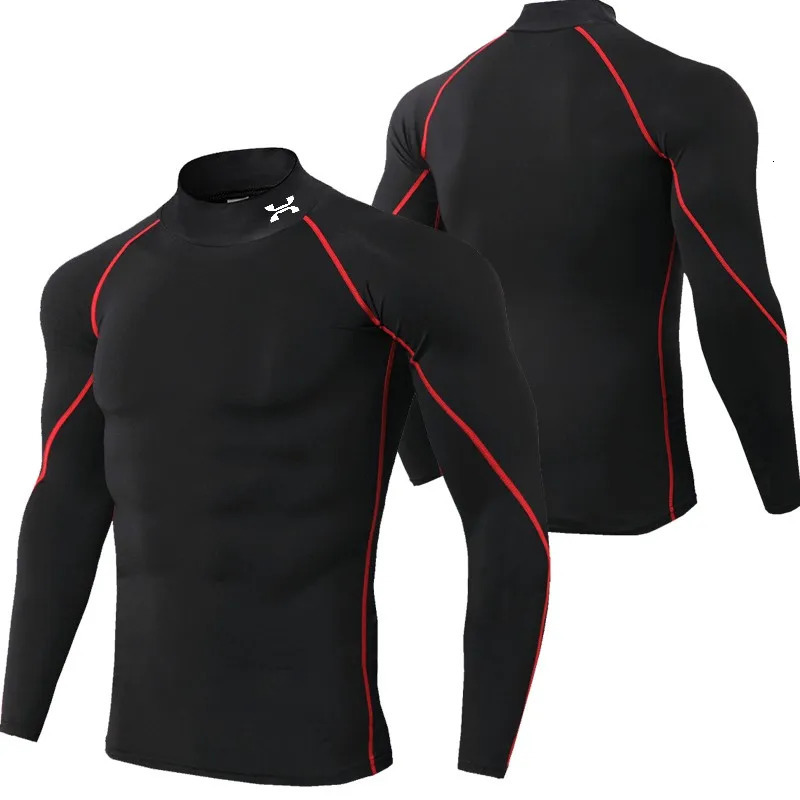 Mens running T-shirt quick drying fitness sports shirt long sleeved tight fitting top fitness gym T-shirt mens 260106