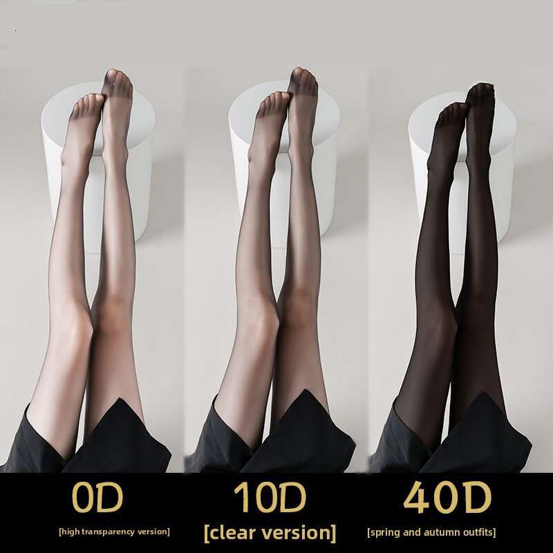 For Women Spring And Autumn Thin Anti-Snag Non-Slip Sexy High Translucent Leg Artifact Advanced 0D Ultra-Transparent Black Stockings B5