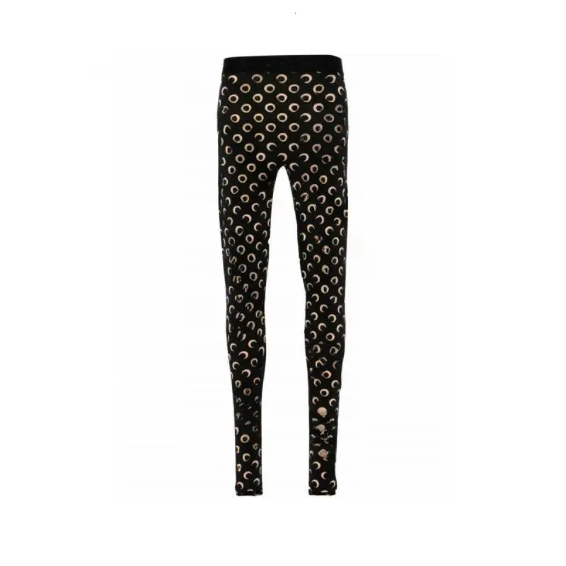 Leggings for Women High Waisted Solid Color Moon Print Retro Ice Silk Stretchy Pants Tummy Control Versatile 260106