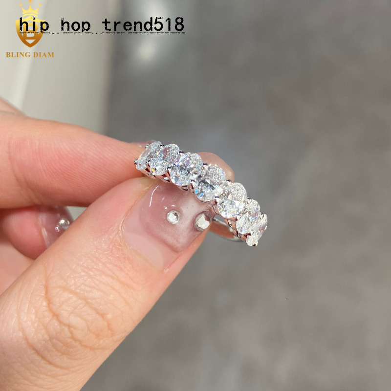 Luxury Jewelry 18k Soild White Gold Oval Cut Lab Diamond Rings Lab Diamond Jewelry Engagement Wedding Rings for Women with IGI
