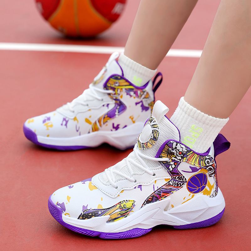 kids designer sneakers hightop unisex basketball shoes men women cushioning sneakers portable breathable noslip outdoor sports shoes