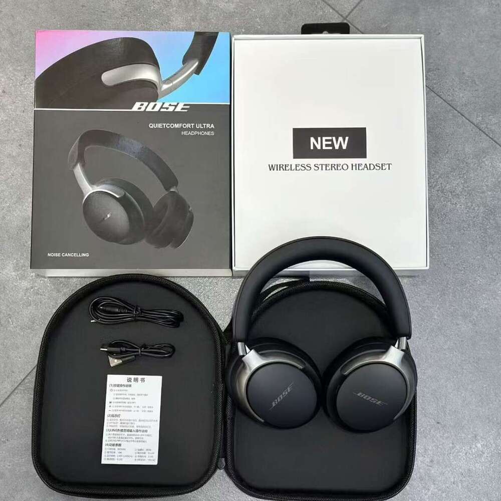Bluetooth over-ear headphones - noise-canceling wireless headphones - foldable with leather cover H260107