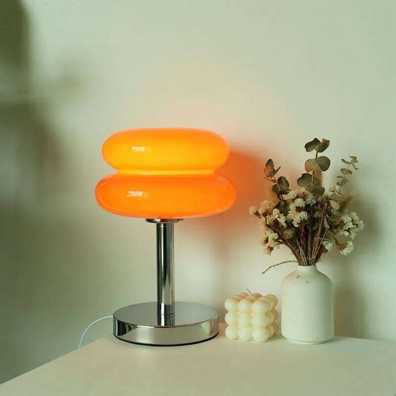 Macaron Glass Table Lamp Trichromatic Dimming Living Room Atmosphere Lamps Eye Protection Night Light Girl Bedroom Bedside Decor 26T0107