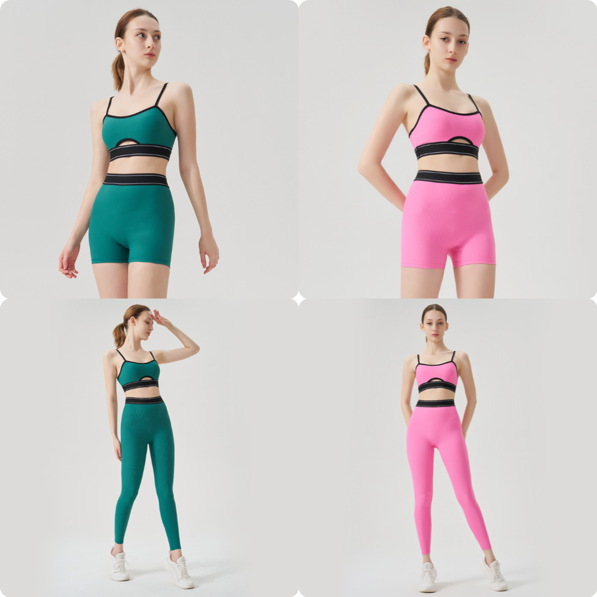 Yoga Set Women Two Pieces bralette Gym Sports Tracksuits Bra Fitness Shorts Leggings Fared Pant Workout Sports Clothes