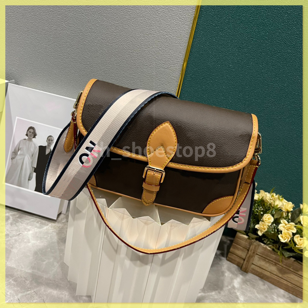 2026 Quality Diane Designer bag lvsbag Satchel Bag Jacquard Cross-body Strap Emed Genuine Leather Shoulder Bags Vintage Cross Body Women Tote Messenger