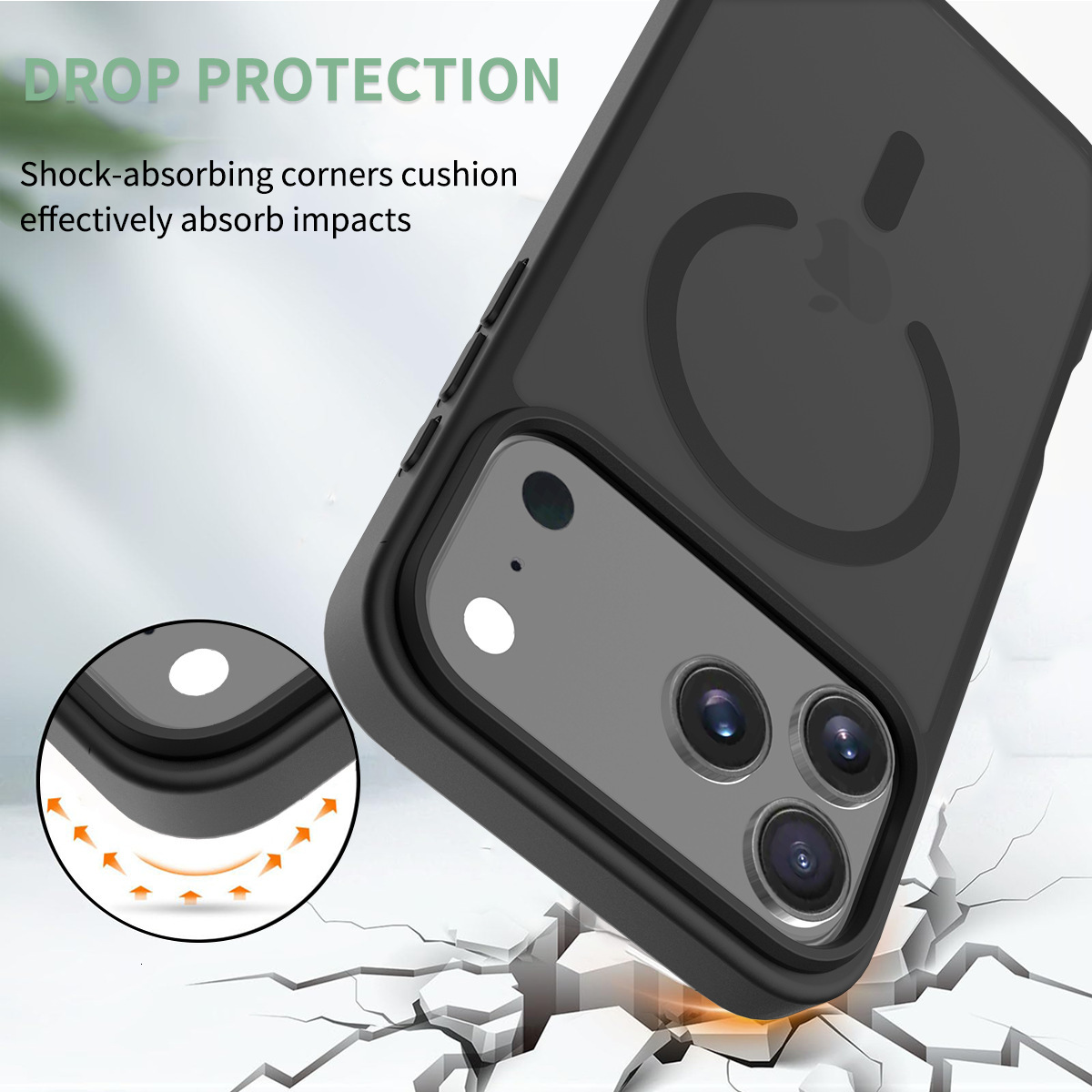 Cross-border Apple 17pm Phone Case Magnetic 16pro Skin Feel Anti-drop iPhone 15 Pro Max Matte Protective Cover