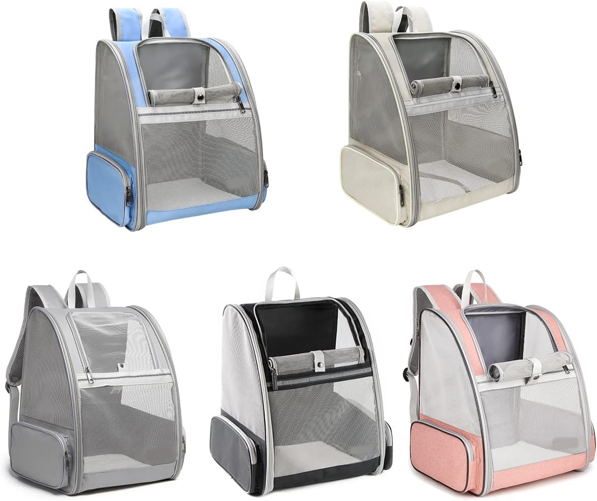 Innovative Traveler Bubble Backpack Pet Carriers for Cats and Dogs Foldable Puppy Backpack Carrier for Travel, Hiking, Grey (Black)