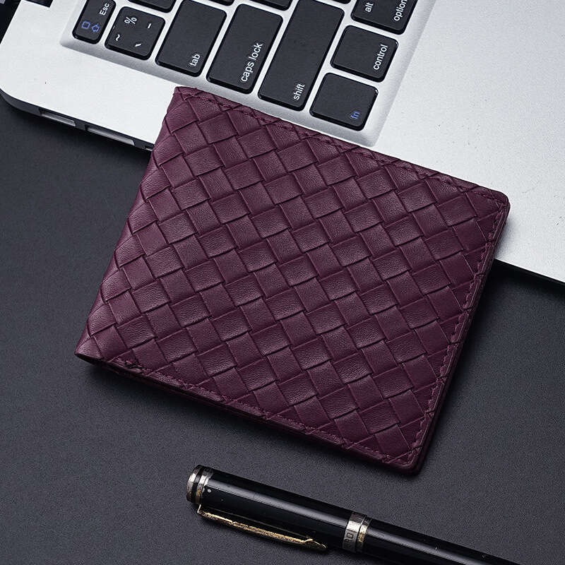 Men's Woven Pattern Cross-Border Hot-Selling Fashion Business Bag Casual Dual-Use Multi-Functional Storage Wallet