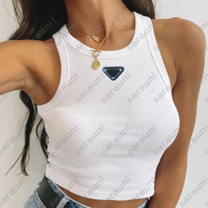 Womens Spring Tank Top Summer Threaded Sleeveless T-shirt Casual Round Neck Vests Fashion Ladies Short Tops Designer Solid Color Vest