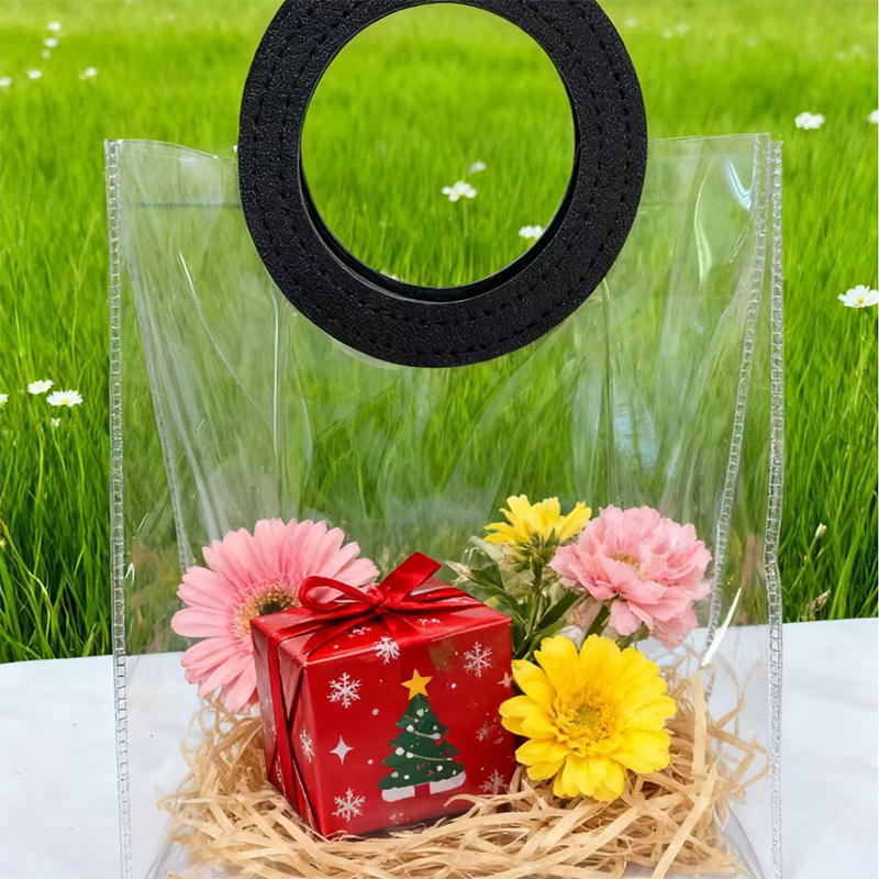 In stock transparent PVC round handbag ins wedding candy companion handbag Christmas gift bag