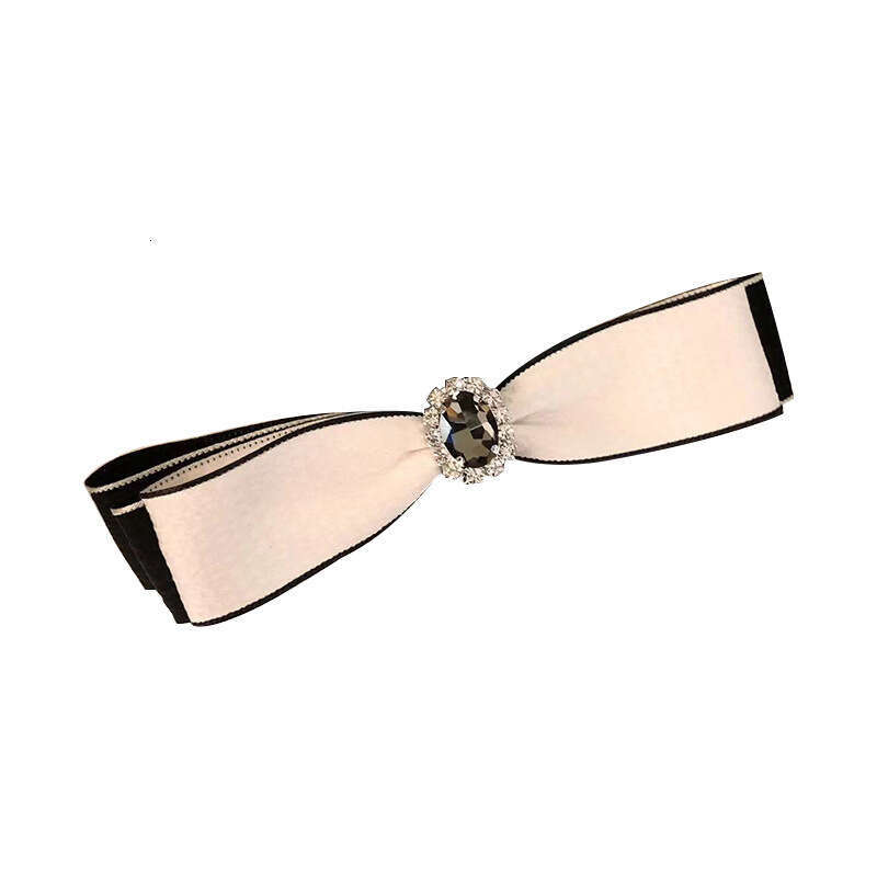 Women's crystal hair accessories Retro Rhinestone Bow Spring Elegant Black Small Hairpin Girl Versatile Top Clip