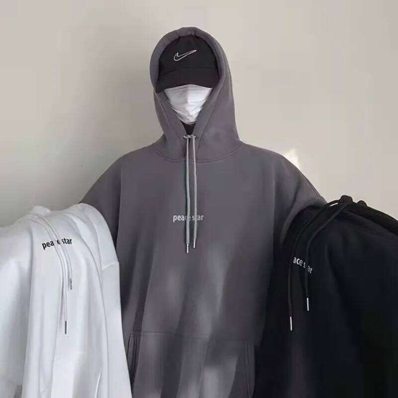 Classic Versatile Hooded Sweatshirt Chic Cool Spring and Autumn Hong Kong Style Outerwear Loose Plus Size Thin Top XJ260107