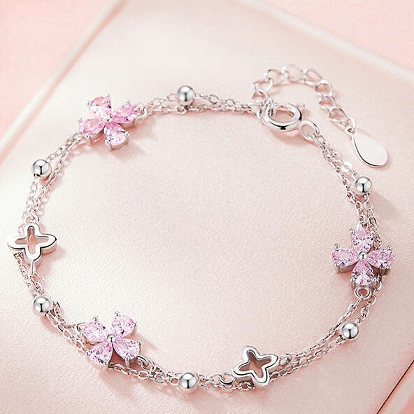 Double-Layer Four-Pointed Star Bracelet Designer Bracelet Pink Luxury-Inspired Delicate Jewelry