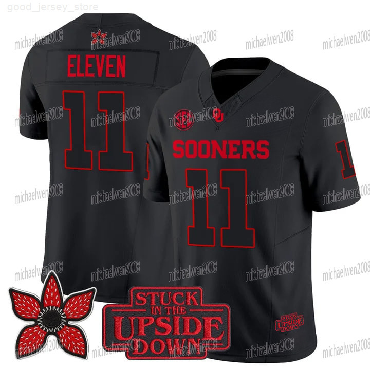 Oklahoma Sooners 2025 Stranger Things Edition Jersey Baker Mayfield Kyler Murray John Mateer Tory Blaylock Jovantae Barnes Deion Burks Custom