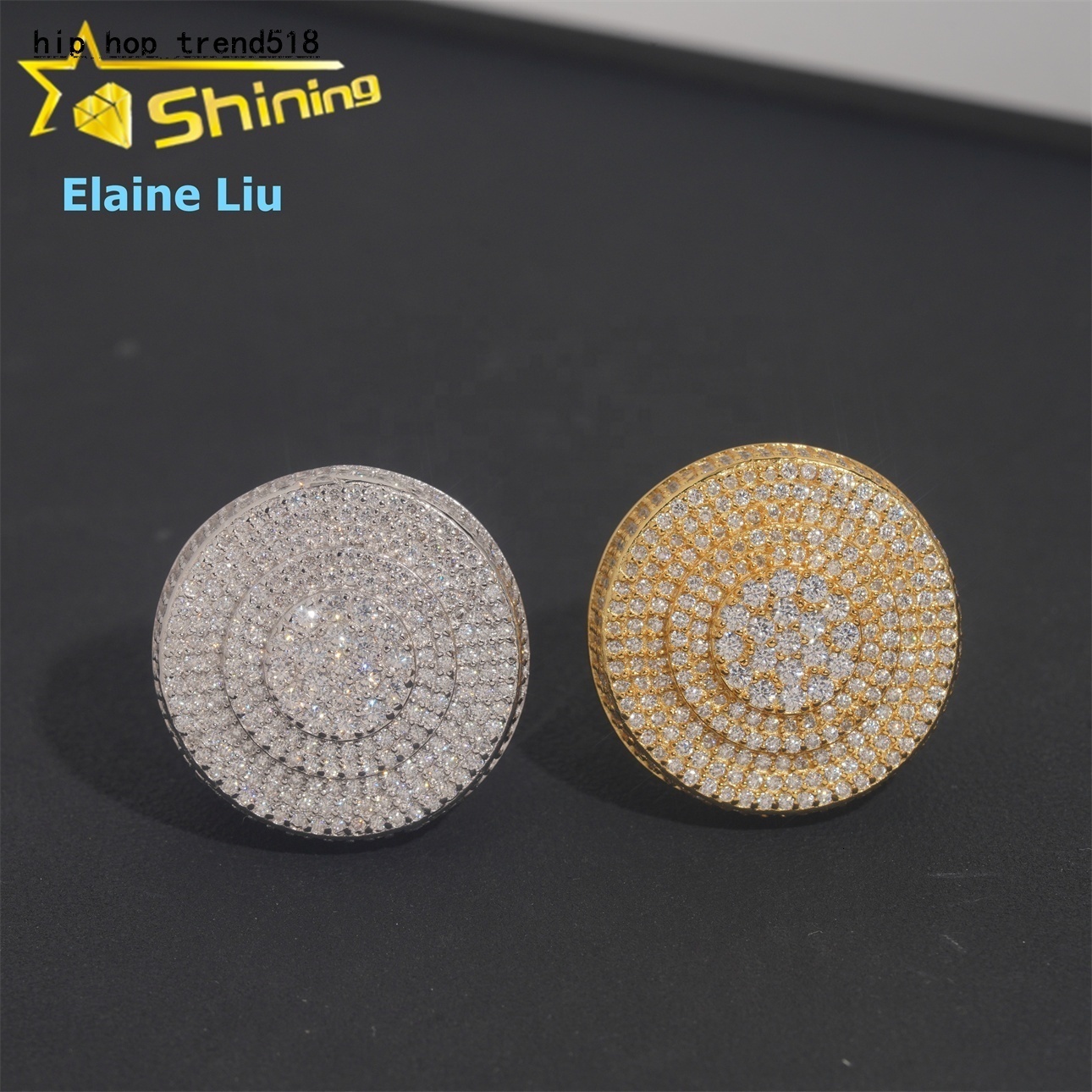 Hip Hop Jewelry Pass Diamond Tester 925 Sterling Silver VVS Moissanite Hip Hop Custom Iced Out Ring