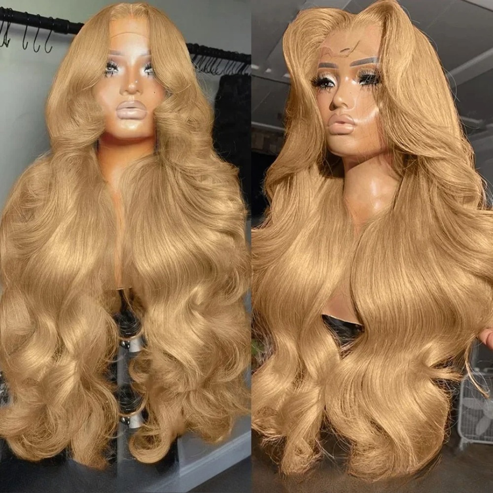 Honey Blonde Body Wave Human Hair Wigs Human Hair Quality 13x4 Hd Lace Frontal Wigs 200 Density Transparent Lace Front Colored Wigs For Women Daily Pa