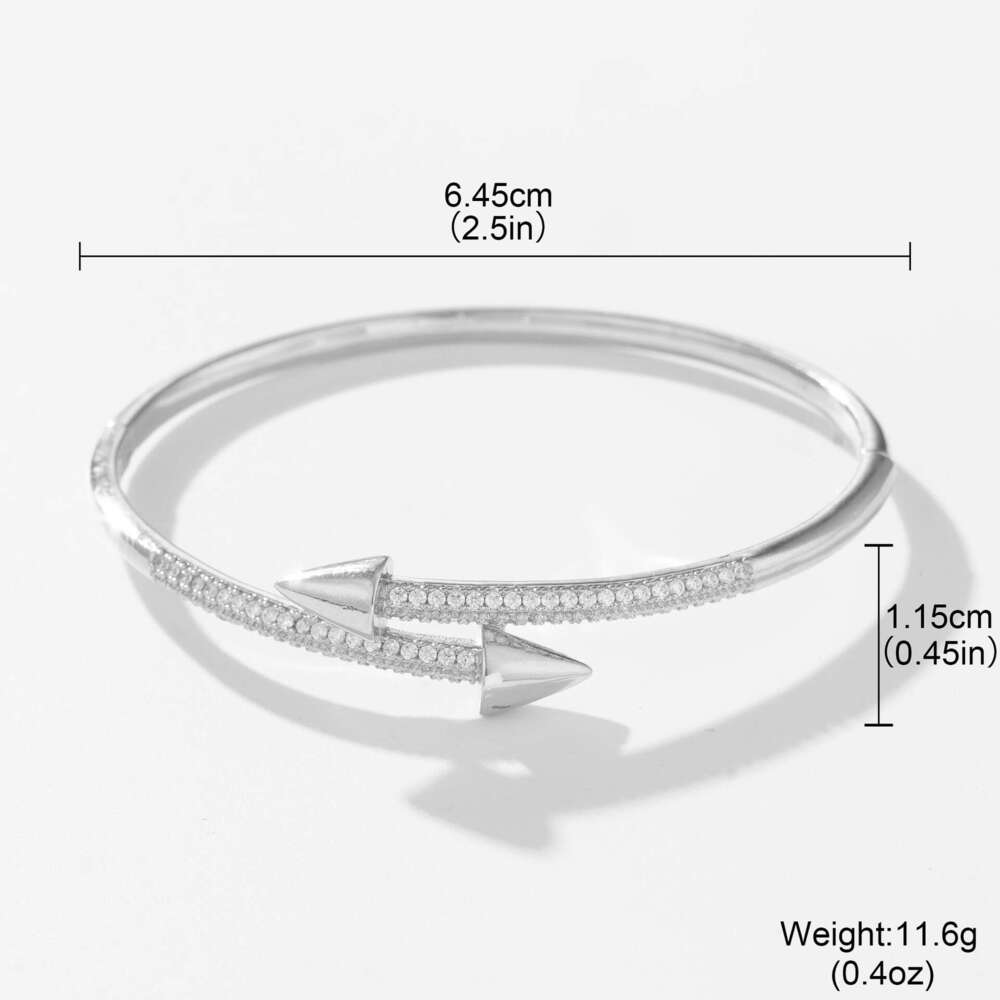 Cross-Border Light Luxury Fashion Zircon High-End Versatile Non-Fading Jewelry Simple Open Plain Circle Bracelet For Women