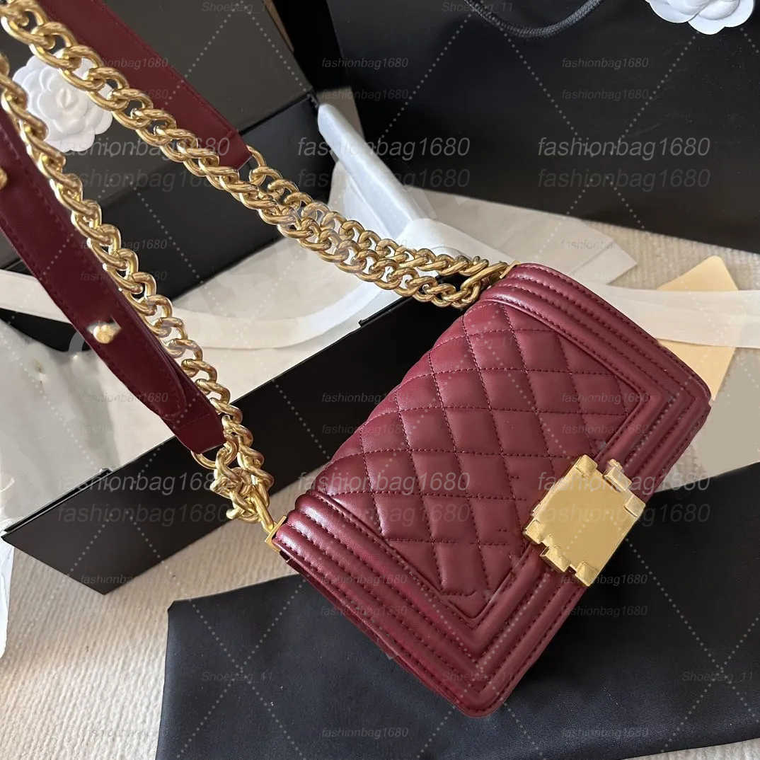 High quality Shoulder Bags Top quality BOY mouth cover bagwoman fashion shoulder handbag leather crossbody urious Designer chain bags clutch purse 20cm 25cm