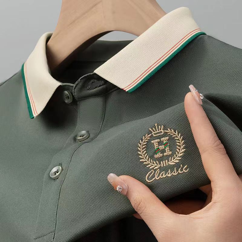 Luxury Brand Designer Clothes 2025 Summer New Men's Short Sleeve Pullover Shirt New Embroidered Youth Turn-Down Collar Shirt Plus Size Casual Bus