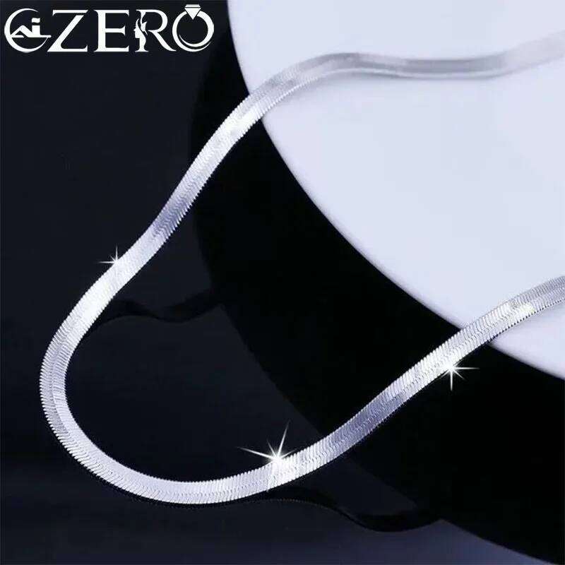 New 925 Sterling Silver fine 4MM Blade Chain Necklace for Women MEN Luxury wedding party Jewelry Best friend Holiday gifts