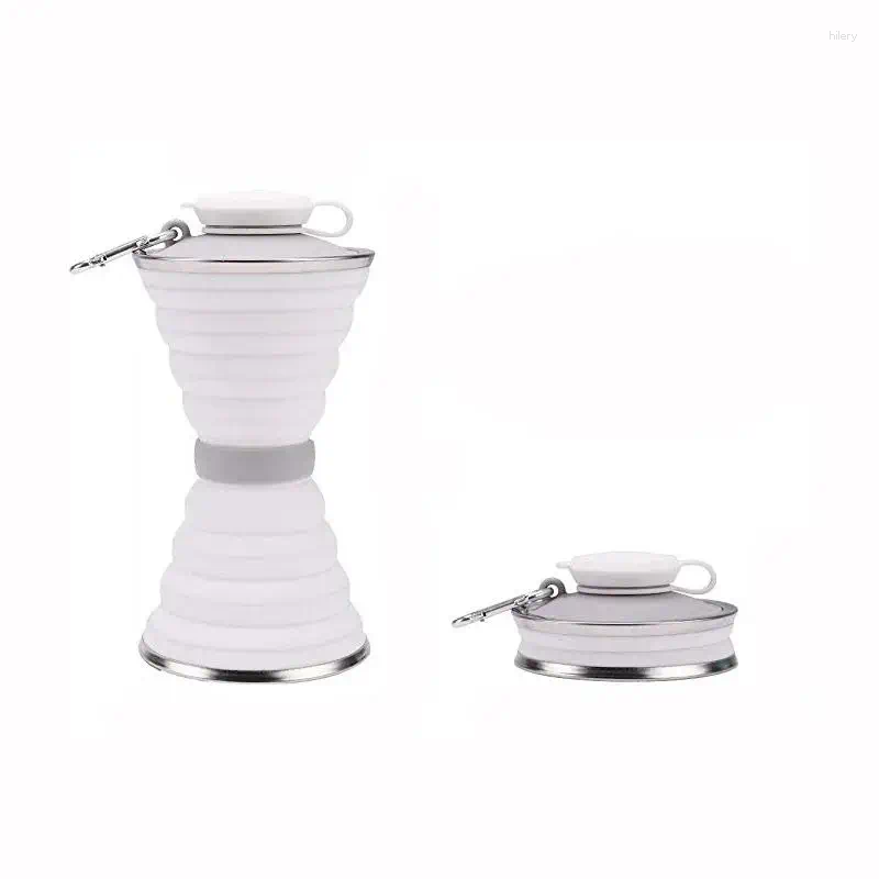 Water Bottles 500ML Foldable Silicone Bottle Cup Leak Proof Portable Sports Travel Reusable For Outdoor Gym Hiking Z260202