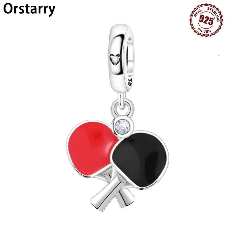 Orstarry 925 Sterling Silver Table Tennis Hobbies Interests Original Pendants Bracelet Charms Jewelry Party Beads DIY Gifts