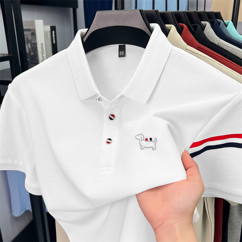 2026 New Design Pure Cotton Short-sleeved T-shirt Suitable For Men's Summer New Embroidered Collar Polo Shirt Casual Breathable And Comfortable