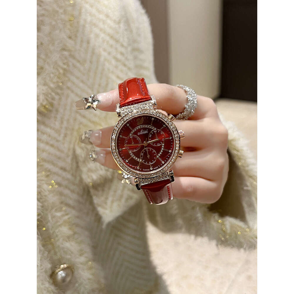 Fashion Swan Diamond-Studded Three-Eye Six-Needle Quartz dainty Watch for Women