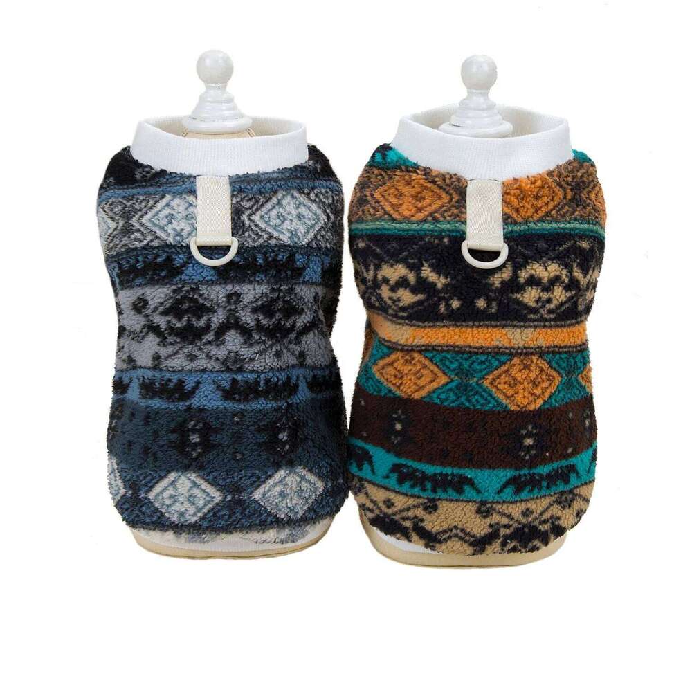 Winter for Small Dogs, Soft Thermal Fleece Dog Clothes Chihuahua Yorkie Puppy Sweater Pet Pullover with Leash Ring 26H0107