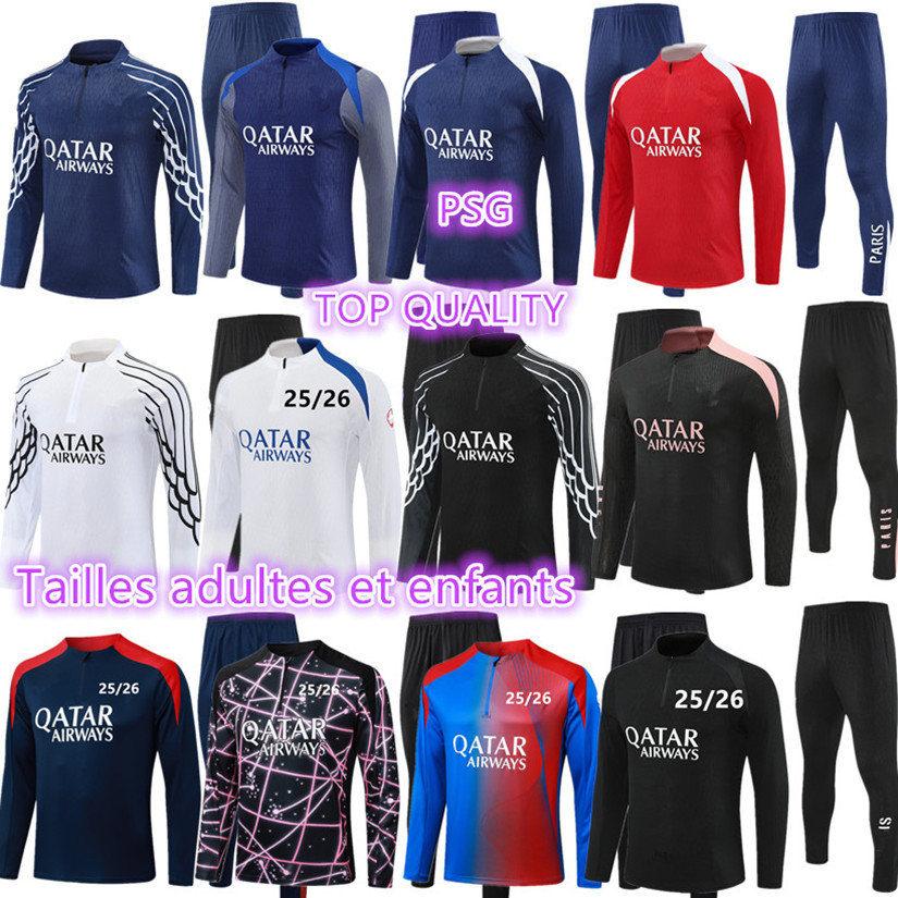 25 26 chandal PSGA adult tracksuit kids TRACKSUITS Survetement 2024 2025 2026 pArIs futbol BARCOLA VITINHA LEE KANG IN O.DEMBELE hakimi football training suit set