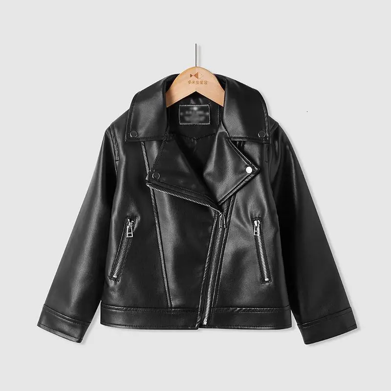 Baby Boys Leather Jacket Spring and Autumn Childrens PU Jacket Casual Motorcycle Jacket Girl Coat 260106