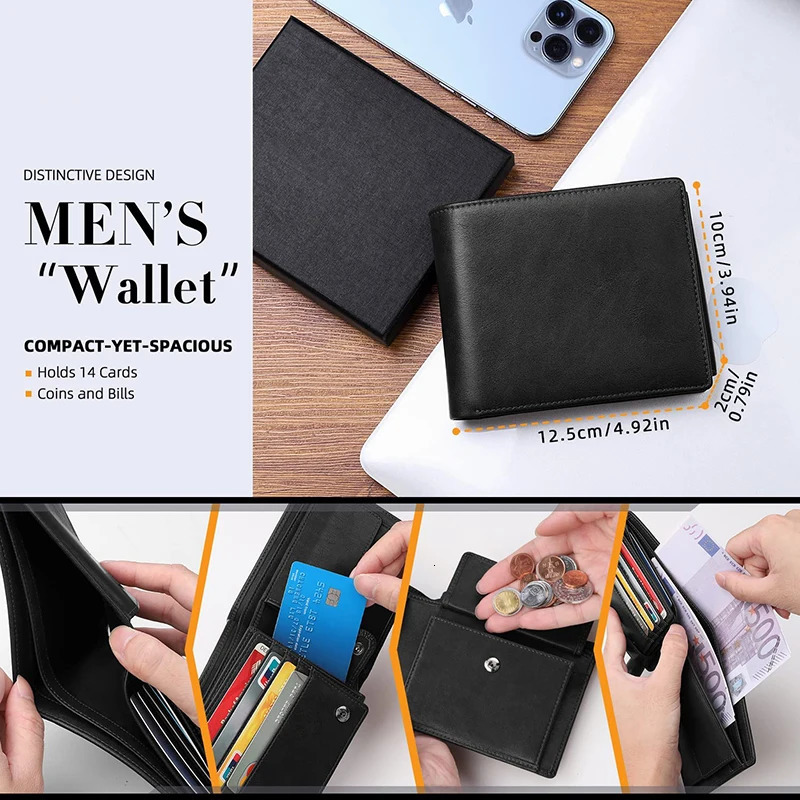 Wallets for Mens Muti-Functional RFID Blocking Slim Wallet with 15 Credit Card Holders 260104