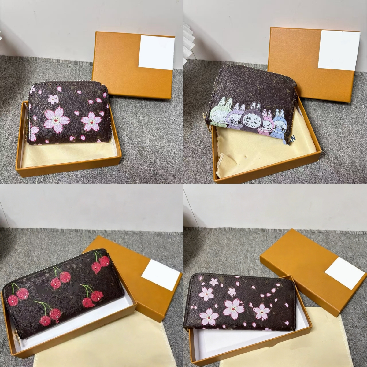 Designer Purses Cherry Blossom Murakami Wallet Clutch Bag Women Short And Long Wallet Credit Card Holder Coin Purse Holder Cosmetic Key Pouch Purse