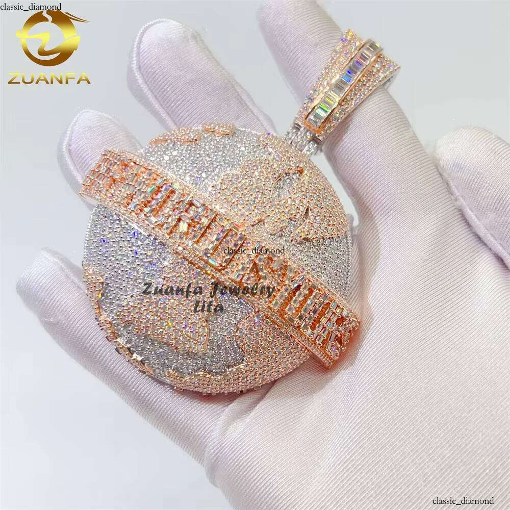 Hiphop Style Silicon Stone Pendant Iced Out Sterling Sier Gold Plated VVS Grade Lab Certified Amulet