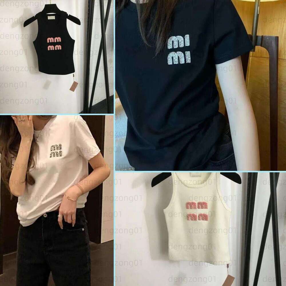 t shirt women Tshirt Summer short sleeve cotton sweatshirt letter dia embroidery crew neck Designer tshirt womens pullover shirts tops clothes woman ld02