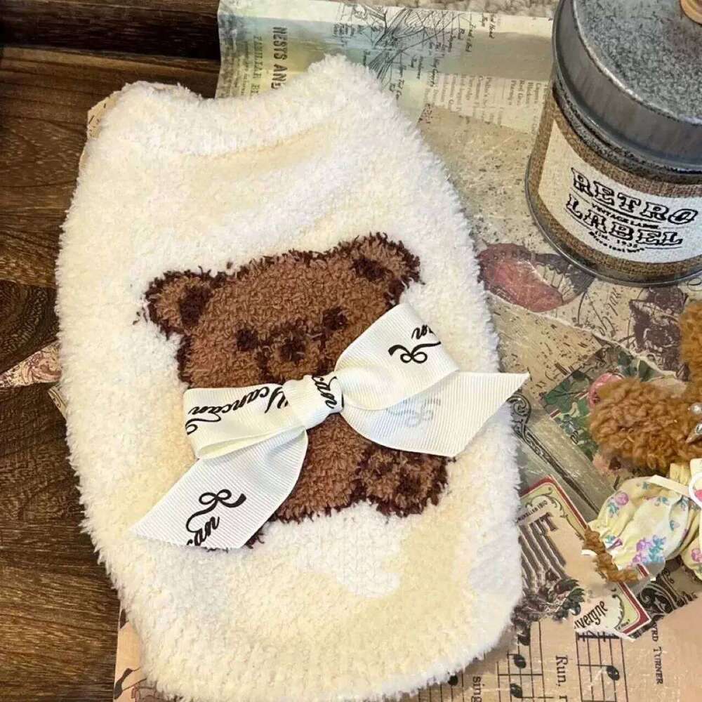 Pet Autumn/Winter Bow Vest Thickened Warm Sweater Yorkshire Teddy Coat Dog for Small Dogs Puppy Clothes 26H0107
