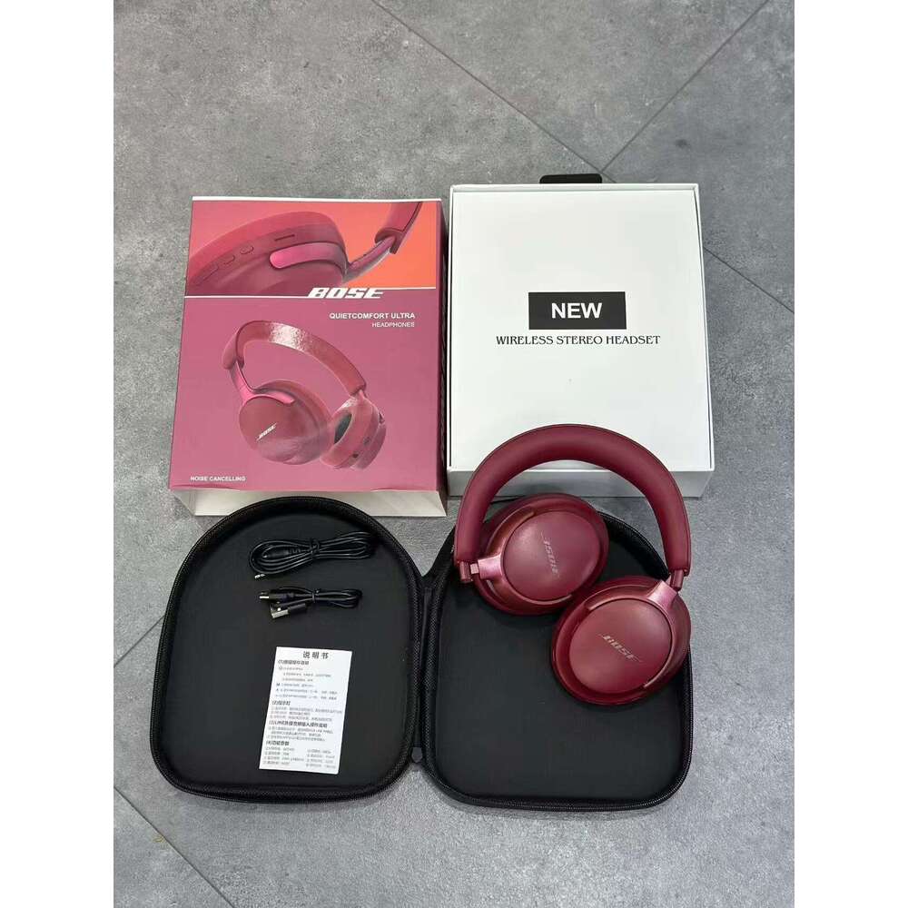 Bluetooth over-ear headphones - noise-canceling wireless headphones - foldable with leather cover H260107