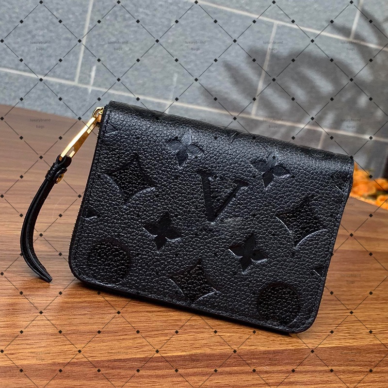 Top quality Fashion designer wallets luxury womens short purses embossed flower letters credit card holders ladies plaid money clutch bags with box and dustbag