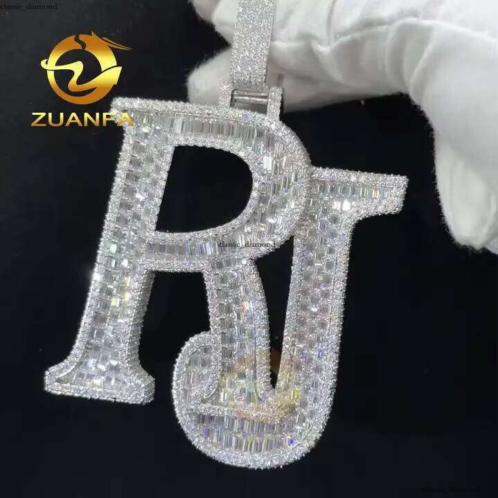 Hiphop Style Silicon Stone Pendant Iced Out Sterling Sier Gold Plated VVS Grade Lab Certified Amulet