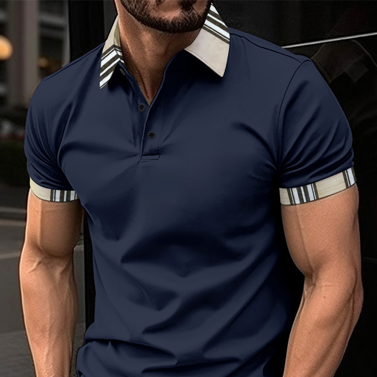 Luxury Brand Designer Clothes 2023 Summer European And American Aliexpress Turn-Down Collar Polo Shirt With Buttons And Pockets Men's Sports Polo