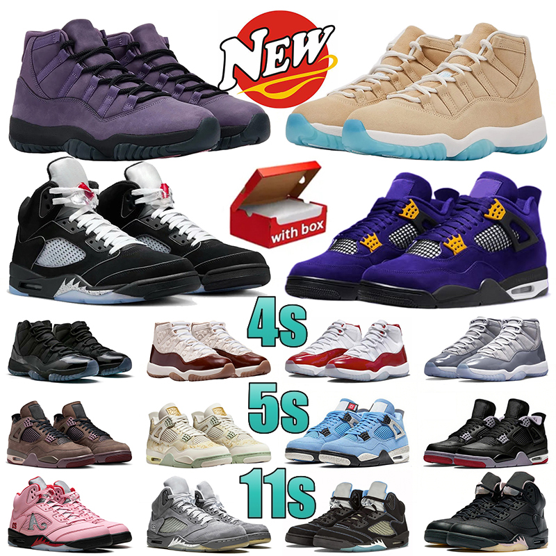 With Box Shoes 4s 5s 12s Basketball Shoes trainers 5 Black Metallic Reimagined Sail 4 Military Black Cats Imperial Purple Thunder 11 Gamma Blue Bred Men Women Sneakers