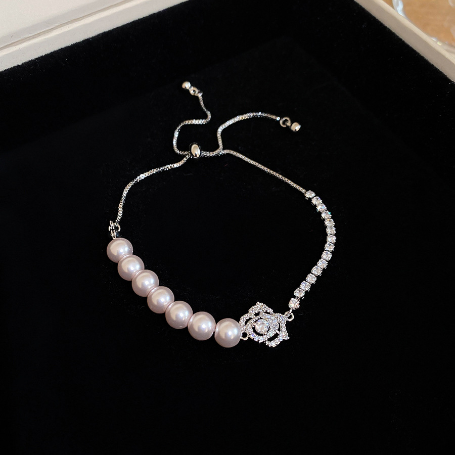 French Zircon Flower Pearl Exquisite Elegant Niche Fashion Versatile Bracelet Light Luxury High-end Feel Women's Jewelry - view 6