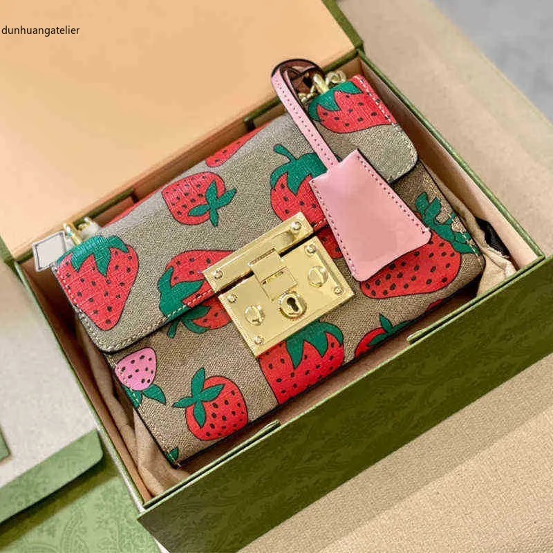 luxury bag designer bag designer purse pink bag leather handbags Shoulder Bags Fashion Strawberry Pattern Crossbody Messenger Bag