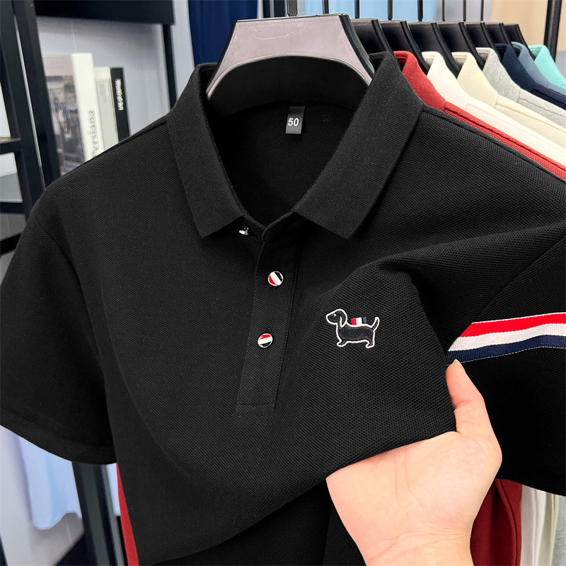 2026 New Design Pure Cotton Short-sleeved T-shirt Suitable For Men's Summer New Embroidered Collar Polo Shirt Casual Breathable And Comfortable